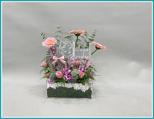 Gp244 - box acrylic fresh flowers