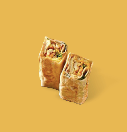 Mexican egg wrap - ingredients: egg, tomato salsa, capsicum, yellow cheese, leaves Kcal: 353.7 Carb: 38.8g Proteins: 11.6g Fat: 16.9g