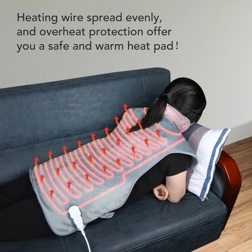 Back and shoulder coat with heating feature for pain relief