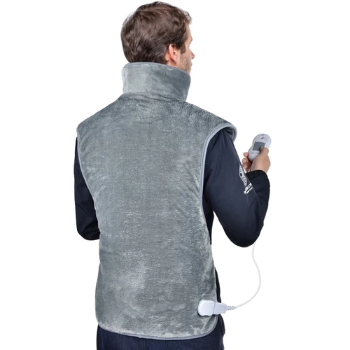 Back and shoulder coat with heating feature for pain relief