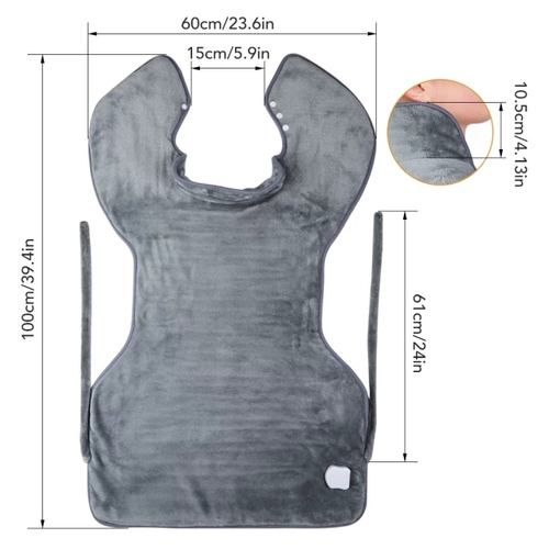 Back and shoulder coat with heating feature for pain relief