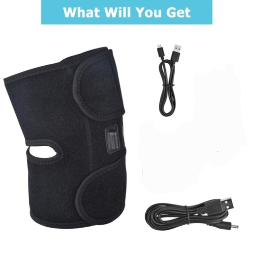 Knee strap with heating feature for pain relief