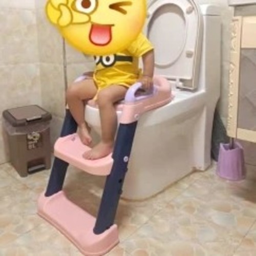 Medical Tech General Trading - Baby Training Seat With Step Ladder For Toilet Pink Color - * Professional toddler training seat with step stool. * Sturdy and safe non-toxic material training ladder. * Easy to design adjustable height. * Training toilet seat compatible with most toilets. * Easy to install and use.