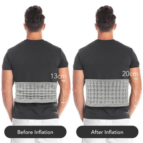 Inflatable belt for back pain lumbar vertebrae
