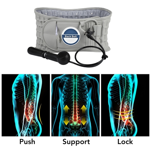 Inflatable belt for back pain lumbar vertebrae