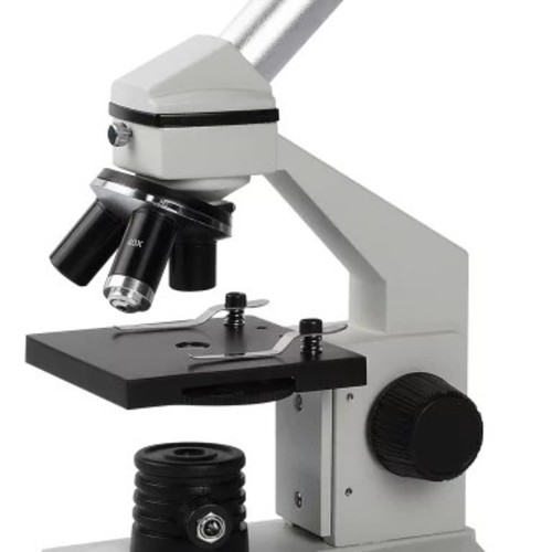 Medical Tech General Trading - Monocular Microscope Kit for Students - Total Zoom 64X-640X WF16X / 13mm Lens 4 x 10 x 40 x targets (small) Monocular tube 45° tilt tube 360° rotatable Coarse adjustment range 8mm Working stage 90mm x 90mm Capacitor NA0.65 abe LED lighting 
                                              
 Accessories in a plastic bag: 
 
 1. MD10 digital lens with software 2. Slide Cutter 3. Slot Preserver 4. tweezers 5. 2pcs 1.5V battery 6. One bottle of sea salt 7. 1 bottle of yeast 8. One Bottle Glue 9. 1 egg bottle 10. 5.5 V . Adapter 11. Prepared 5 pieces, 5 pieces topping slices, 5 pieces empty fillets