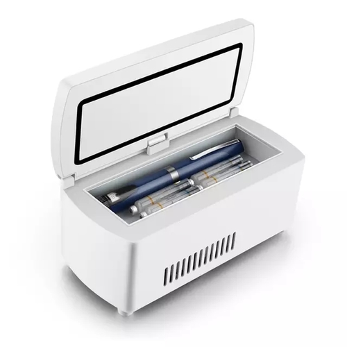 Portable charging refrigerator for needles and medicines