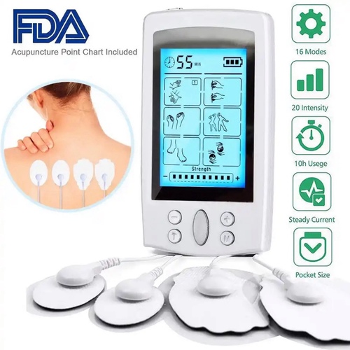 Medical Tech General Trading - Electric Tens Digital Therapy Machine - Electric pulse massager 
 easy to use 
 Speed ​​Pains and Muscle Stimulation 8 massage modes according to the rating 
 10 levels of massage intensity 
 Built-in rechargeable lithium battery