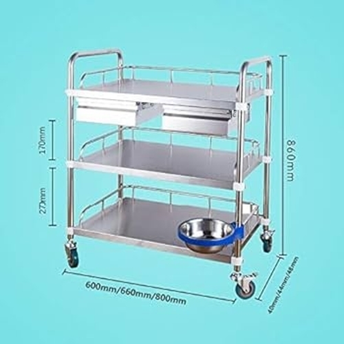 Medical Tech General Trading - Steel Table 3 Shelves 2 Staircases