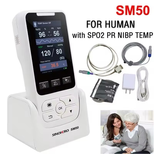 Medical Tech General Trading - Portable Clinical Adult Vital Signs Monitor Patient Rate Monitor SPO2 PR NIBP TEMP