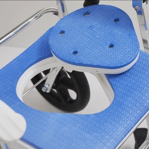 Adjustable wheelchair seat with backrest and armrests