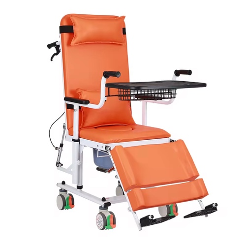 Multi-purpose medical lifting and transport chair - Features
1. Effortless Lifting and Transferring: A manual/hydraulic lifting system allows you to easily lift the patient from bed or chair.
2. Smart Conversion: Can be used as a wheelchair, shower chair, or bed lift.
3. Suitable for Various Conditions: Bedridden patients, the elderly, those with hemiplegia/paralysis, and back injuries.
4. Provides patient comfort and reduces pain during transfers.
Uses:
Lifting the patient from bed to chair.
Transferring the patient to the bathroom.
Use during showering.
Assisting with standing or moving between rooms.