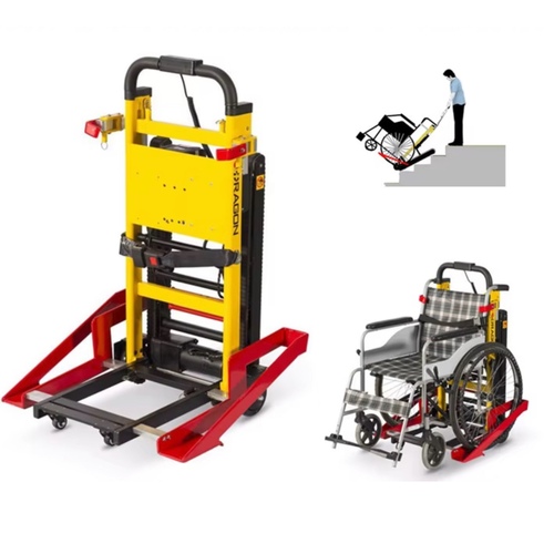 Stair climbing and descending device - No need to change chairs to go up and down stairs! 💪🏻
Make going up and down stairs easier, faster, and safer with this device – specially designed to carry wheelchairs with minimal effort from the caregiver.
Ideal for hospitals, homes, clinics, rehabilitation centers, and ambulances.
High Power
A powerful electric motor helps raise and lower the wheelchair with ease, even on steep stairs.
🛡 Complete Safety During Transport
A sturdy base prevents the chair from slipping.
A safety harness ensures the patient's stability during transport.
A braking system prevents slippage on the stairs.
🧱 Robust Industrial Design
Made with a heavy-duty steel frame, capable of withstanding heavy weights and continuous use.
👨⚕️ Easy One-Person Operation
Only one person can operate the device and move the patient up and down the stairs with minimal physical effort.
♿ Compatible with Most Wheelchairs
The platform is designed to fit most types of wheelchairs, with quick and easy installation.
⚙️ Smooth and stable movement
The rear and side wheels are designed to provide excellent control when moving on the ground or up stairs.