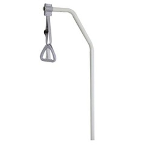 The necklace hangs on the bed