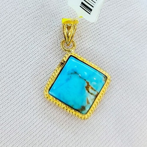 pendant gold (21k) weight (3.58)gr stone (1.8) stone (Turquoise)