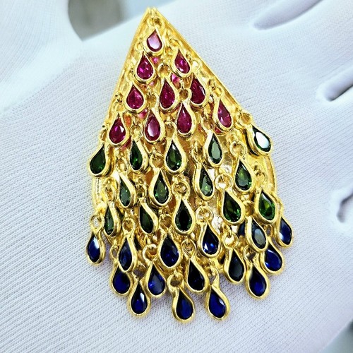 Pendant Gold21kwith stones gold weight (27.48)gr Making(2kd)size (XL)