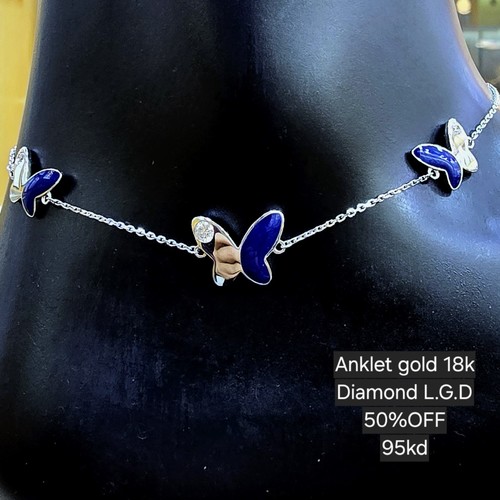 DIVER JEWELLERY (مجوهرات الغواص) - Anklet Lab grown Diamond (0.14)crt gold 18k(3.3)gr VVS/FG (25cm)