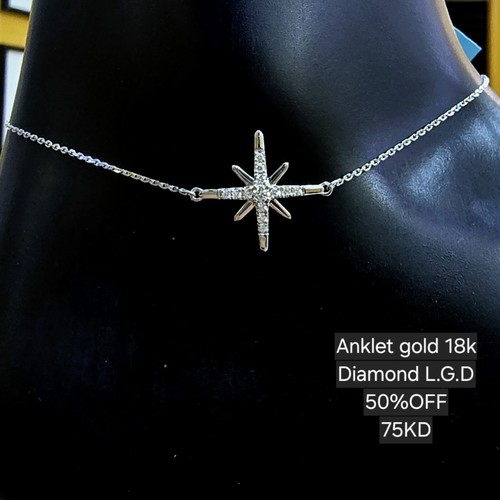 DIVER JEWELLERY (مجوهرات الغواص) - (0.15)crt gold 18k(1.9)gr VVS/FG (25cm) حجول الماس مخبري و ذهب عيار ١٨