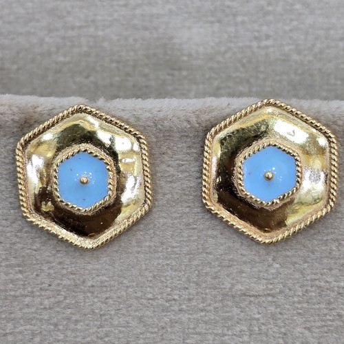 Earings gold meena (21k) weight (2.1)gr