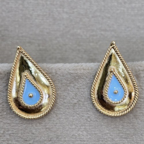 Earings gold meena (21k) weight (2.1)gr