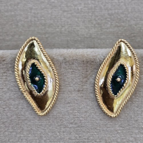 DIVER JEWELLERY (مجوهرات الغواص) - Earings gold meena (21k) weight (2.1)gr