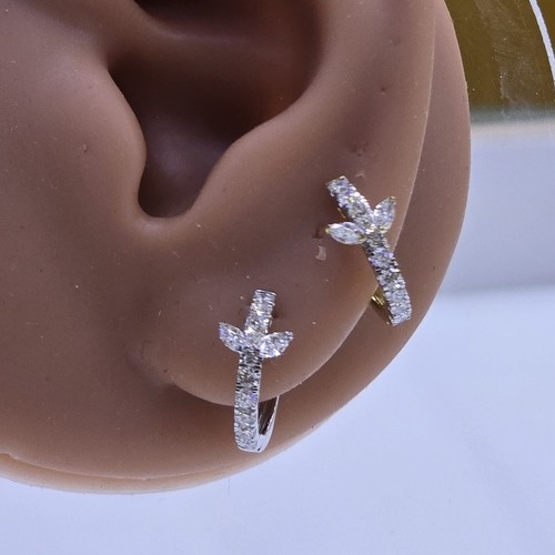 Earings hoops Diamond (2)gr (0.38)crt VVS/FG (12mm)