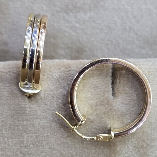 Earings Gold hoops (18k) weight (2.5)gr size (18mm)