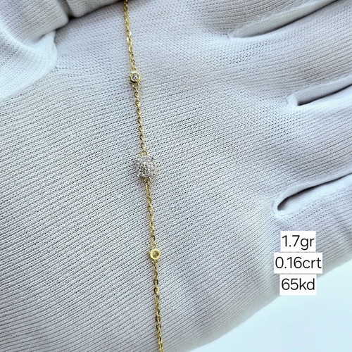 Bereclet Diamond gold (1.7)gr ( 0.16)crt VVS/FG 18cm L.G.D