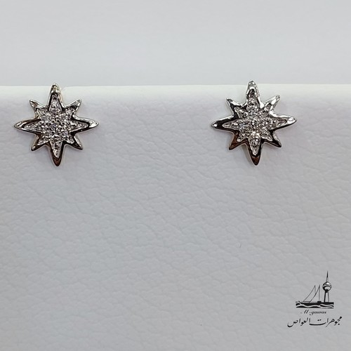 DIVER JEWELLERY (مجوهرات الغواص) - Earings Diamond gold(18k) (1.3)gr (0.08)crt (VVS-FG)L.G.D