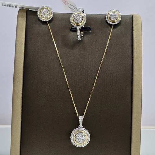 DIVER JEWELLERY (مجوهرات الغواص) - 18k(12.84)gr (1.45)crt (VVS-FG) (L.G.D) نصف طقم الماس مخبري و ذهب عيار ١٨