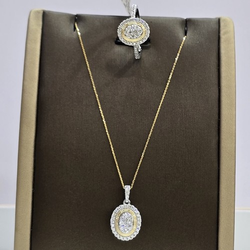 DIVER JEWELLERY (مجوهرات الغواص) - 18k(7.25)gr (0.95)crt (VVS-FG) (L.G.D) نصف طقم الماس مخبري و ذهب عيار ١٨