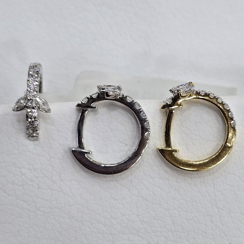 DIVER JEWELLERY (مجوهرات الغواص) - Earings hoops Diamond 18k(2)gr (0.38)crt VVS/FG (12mm)