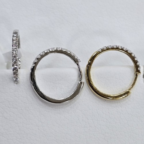 DIVER JEWELLERY (مجوهرات الغواص) - Earings hoops Diamond18k (2.7)gr (0.32)crt VVS/FG (18mm)