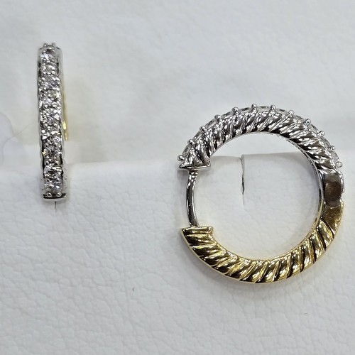 DIVER JEWELLERY (مجوهرات الغواص) - Earings hoops Diamond 18k(5.8)gr (0.47)crt VVS/FG (18mm)