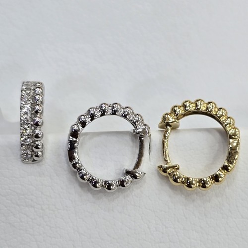 DIVER JEWELLERY (مجوهرات الغواص) - Earings hoops Diamond 18k(4)gr (0.32)crt VVS/FG (14mm)