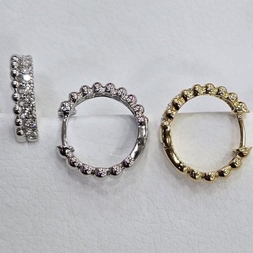 DIVER JEWELLERY (مجوهرات الغواص) - Earings hoops Diamond 18k(4.8)gr (0.4)crt VVS/FG (16mm)