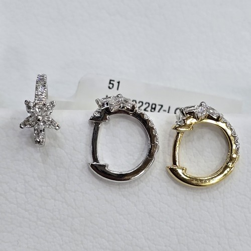 DIVER JEWELLERY (مجوهرات الغواص) - Earings hoops Diamond18k (1.7)gr (0.38)crt VVS/FG (10mm)