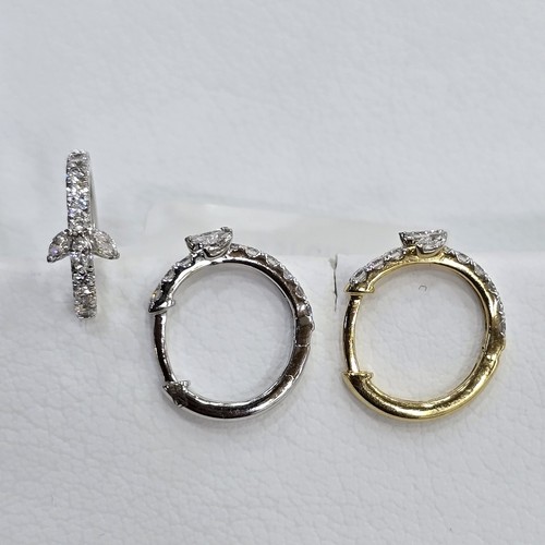 DIVER JEWELLERY (مجوهرات الغواص) - Earings hoops Diamond18k (2.2)gr (0.50)crt VVS/FG (14mm)