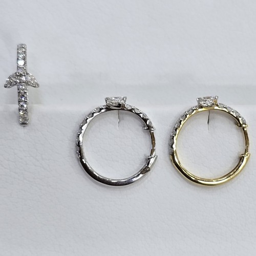 DIVER JEWELLERY (مجوهرات الغواص) - Earings hoops Diamond18k (3.2)gr (0.80)crt VVS/FG (18mm)