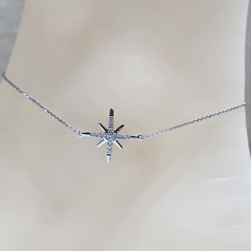 Anklet Lab grown Diamond (0.15)crt gold 18k(1.87)gr VVS/FG (25cm)
