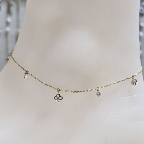 DIVER JEWELLERY (مجوهرات الغواص) - (0.16)crt gold 18k(1.98)gr VVS/FG (25cm) حجول الماس مخبري و ذهب عيار ١٨