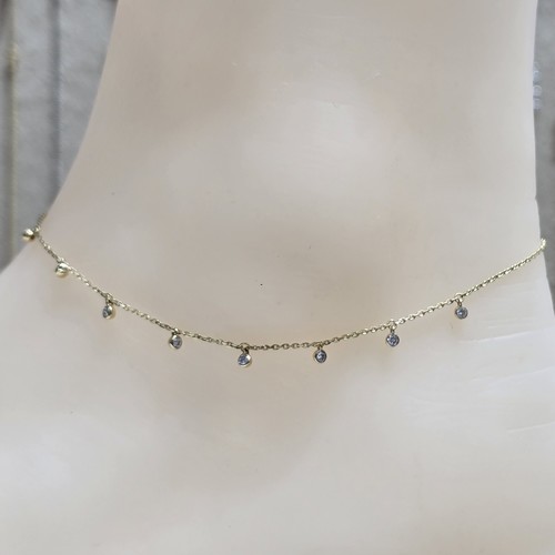Anklet Lab grown Diamond (0.17)crt gold 18k(1.82)gr VVS/FG (25cm)