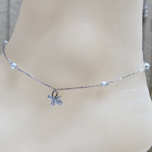 Anklet Lab grown Diamond (0.16)crt gold 18k(2.27)gr VVS/FG (25cm)