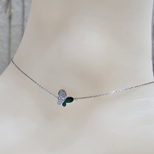 Anklet Lab grown Diamond (0.15)crt gold 18k(2.04)gr VVS/FG (25cm)