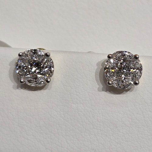 Earings Diamond 18k(3.75)gr (1.95)crt (VVS-FG) L.G.D