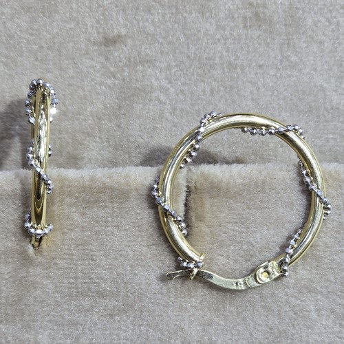 Earings Gold hoops (18k) weight (2.5)gr (18mm)