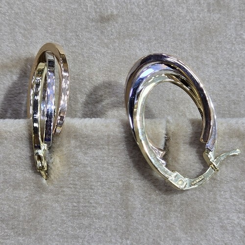 Earings Gold hoops (18k) weight (2.65)gr (14mm)