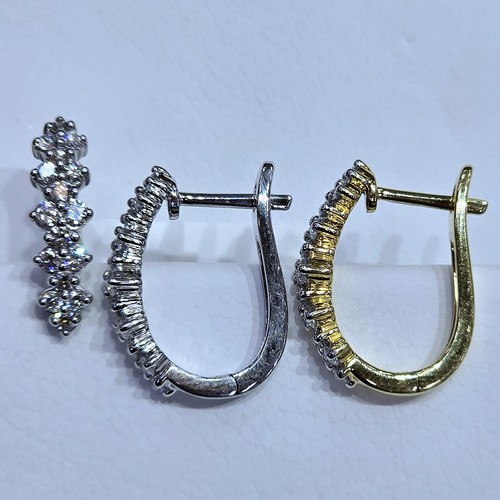 Earings Diamond 18k(5)gr (0.90)crt (VVS-FG) L.G.D 16mm