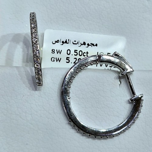 Earings Diamond 18k(5.29)gr (0.50)crt (VVS-FG) L.G.D 18mm