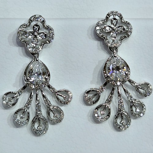 Earings Diamond 18k(7.3)gr (1.4)crt (VVS-FG) L.G.D